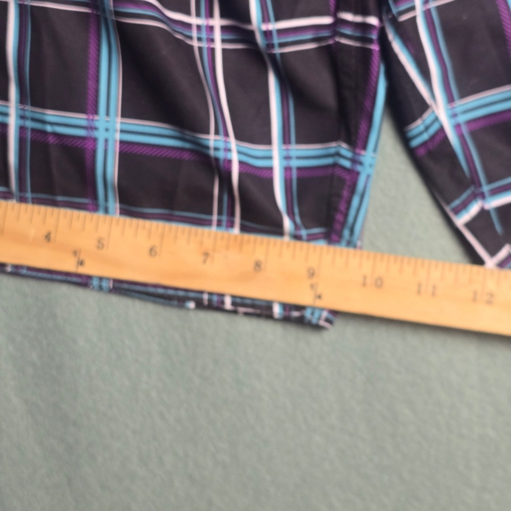 Quiksilver Boys Plaid Board Shorts Black Teal Purple Swim Trunks Size 10 NEW‎ - Picture 7 of 14